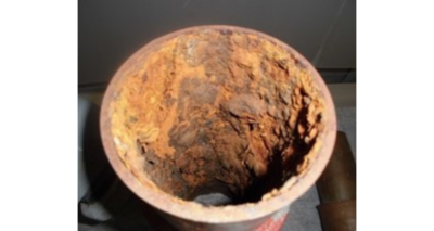 Corroded metal pipes